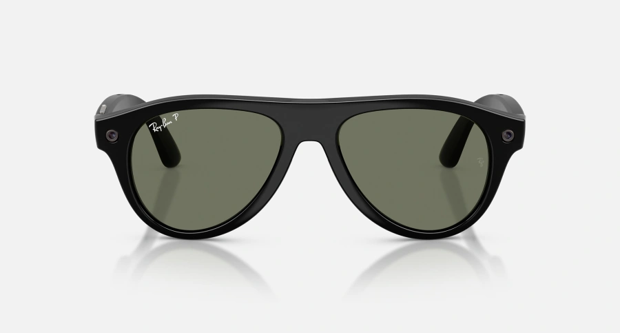 Смарт-окуляри Ray-Ban | Meta Aviator [Gen 3] Standard Shiny Black Frame / Green Polarized Lenses (RW4016 601/9A 54-18)