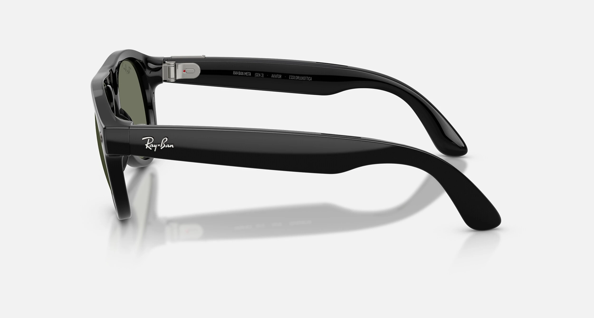 Смарт-окуляри Ray-Ban | Meta Aviator [Gen 3] Standard Shiny Black Frame / Green Polarized Lenses (RW4016 601/9A 54-18)