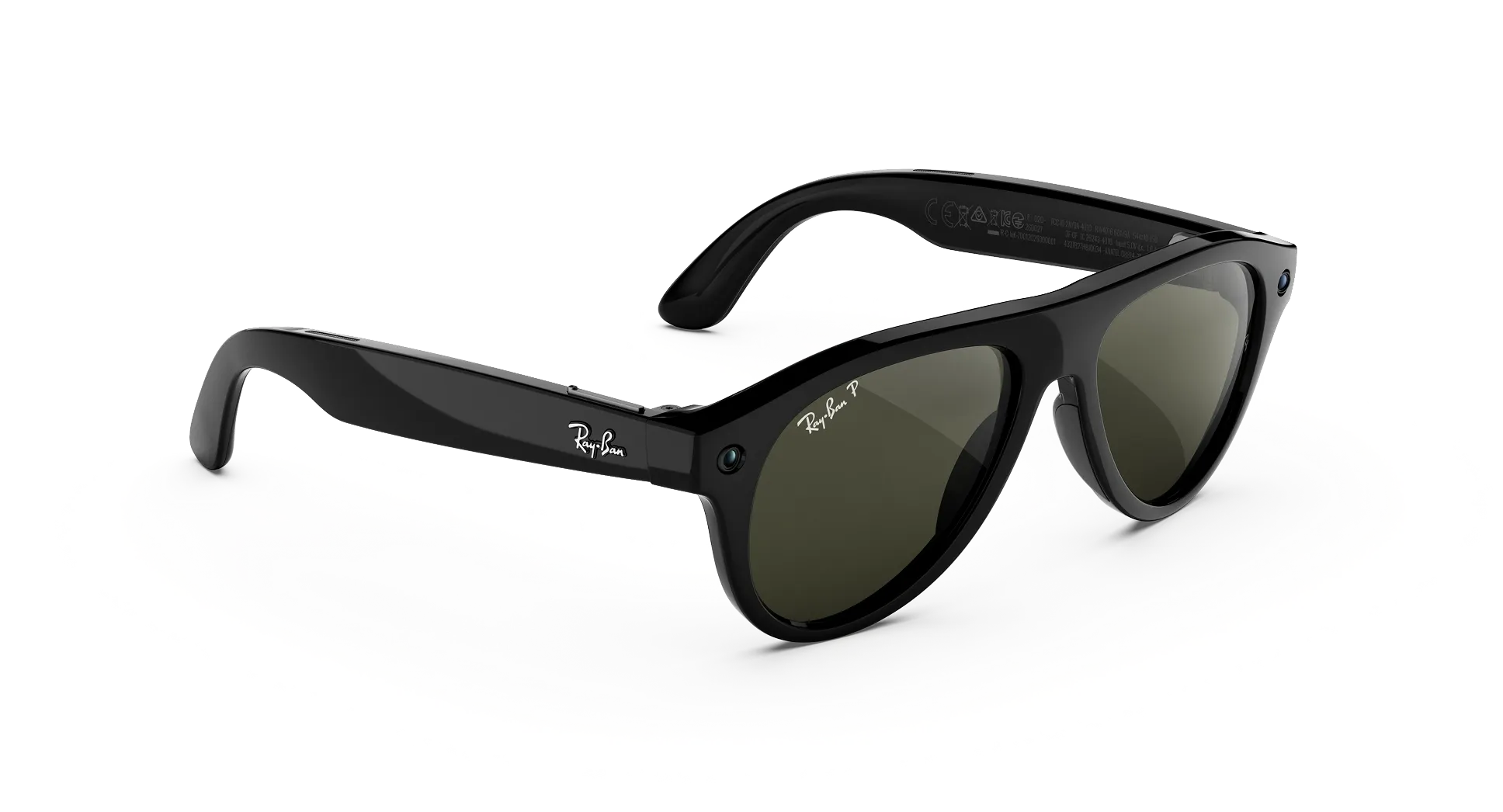 Смарт-окуляри Ray-Ban | Meta Aviator [Gen 3] Standard Shiny Black Frame / Green Polarized Lenses (RW4016 601/9A 54-18)