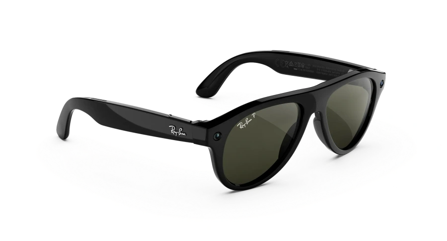 Смарт-окуляри Ray-Ban | Meta Aviator [Gen 3] Standard Shiny Black Frame / Green Polarized Lenses (RW4016 601/9A 54-18)