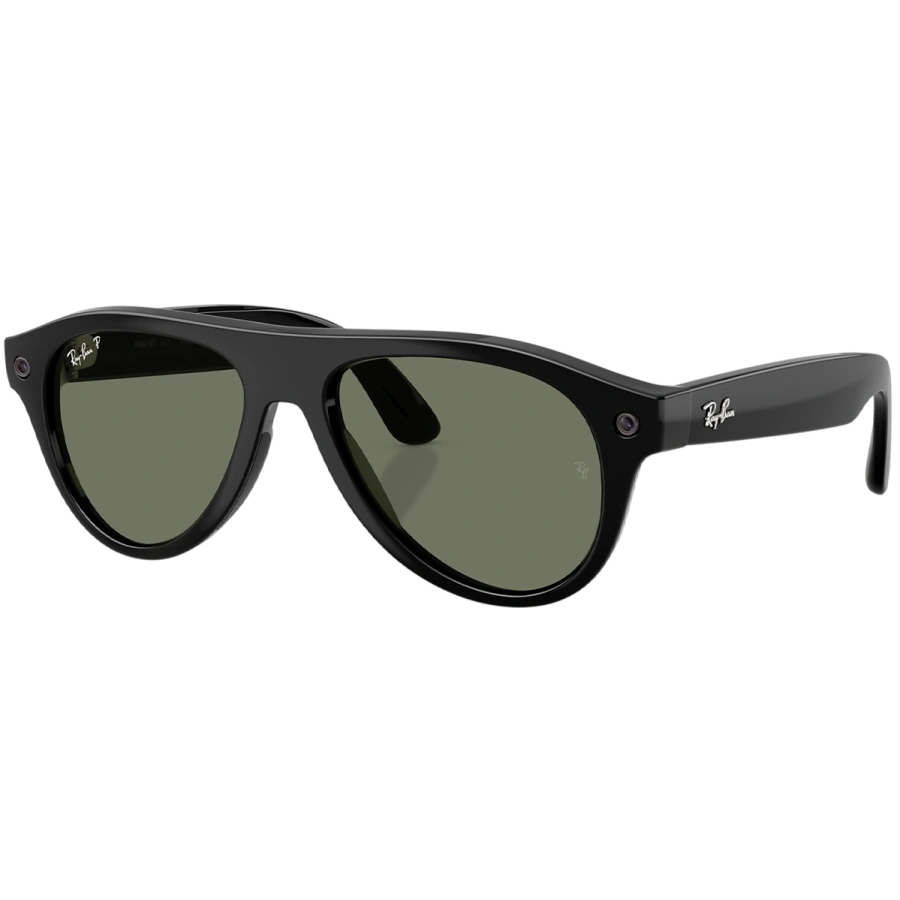 Смарт-окуляри Ray-Ban | Meta Aviator [Gen 3] Standard Shiny Black Frame / Green Polarized Lenses (RW4016 601/9A 54-18)