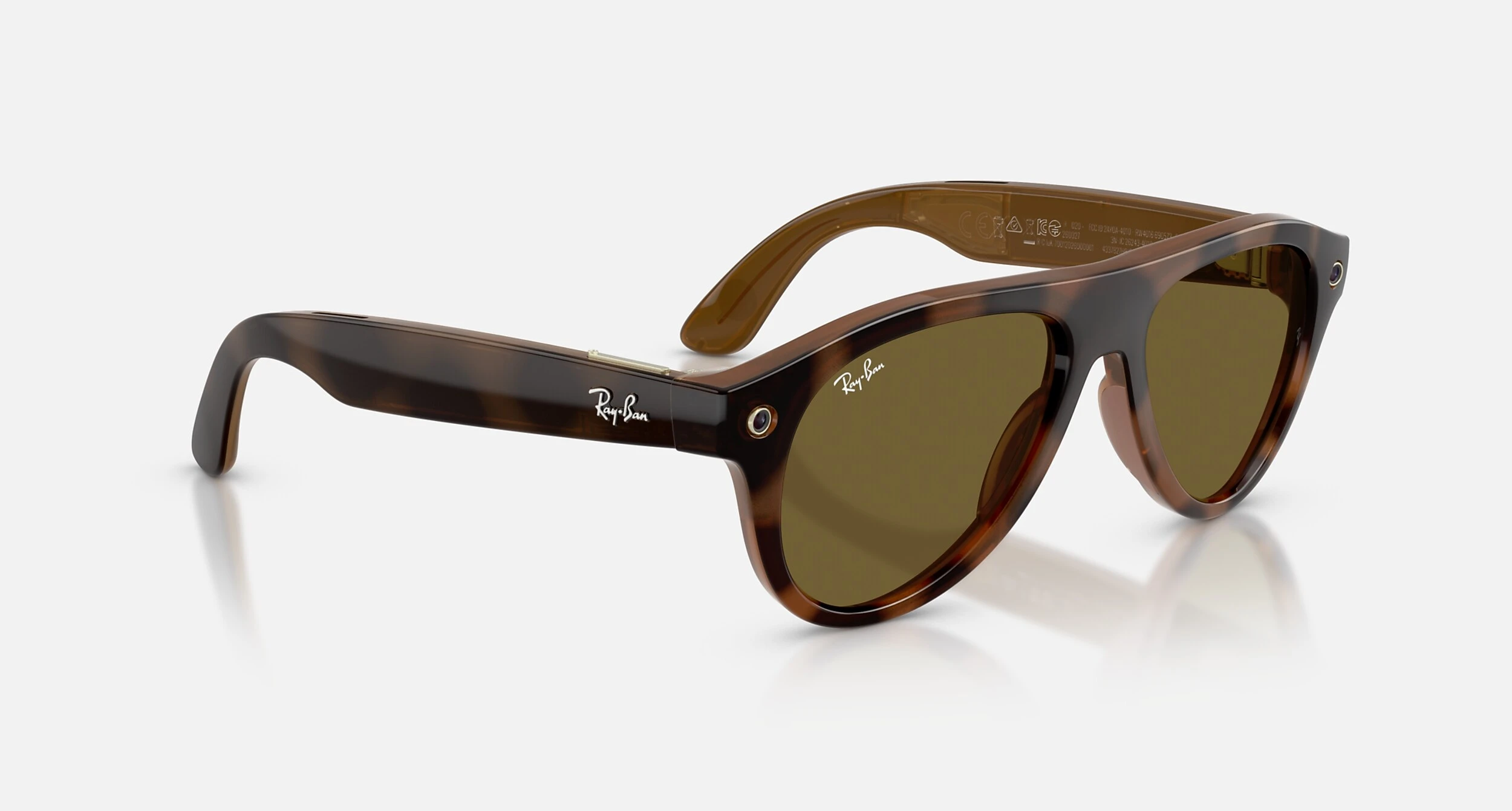 Смарт-очки Ray-Ban | Meta Aviator [Gen 3] Standard Shiny Havana Frame / Dark Brown Lenses (RW4016 690573 54-18)