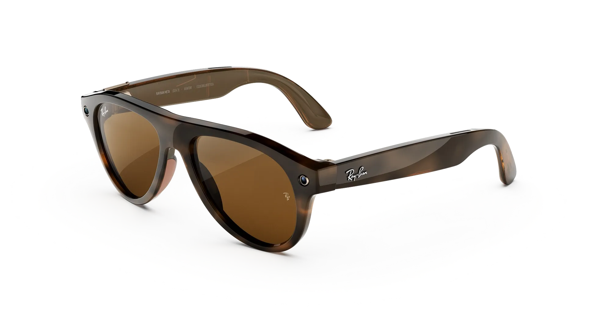 Смарт-очки Ray-Ban | Meta Aviator [Gen 3] Standard Shiny Havana Frame / Dark Brown Lenses (RW4016 690573 54-18)