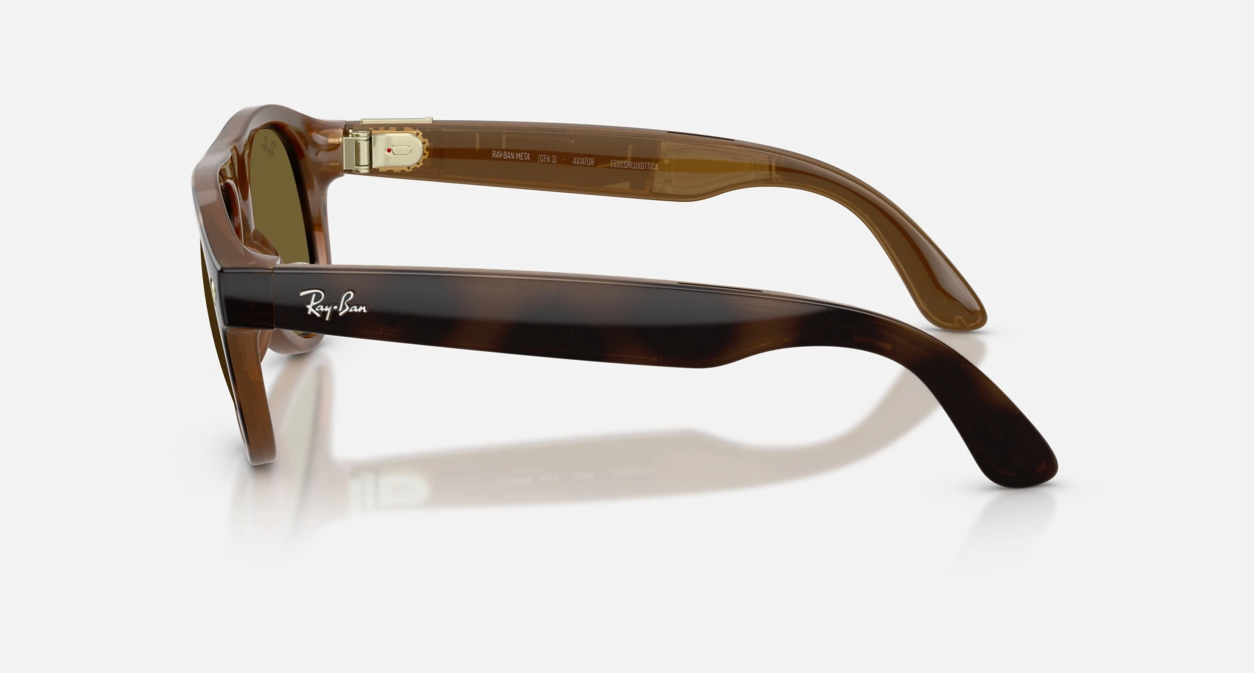 Смарт-очки Ray-Ban | Meta Aviator [Gen 3] Standard Shiny Havana Frame / Dark Brown Lenses (RW4016 690573 54-18)