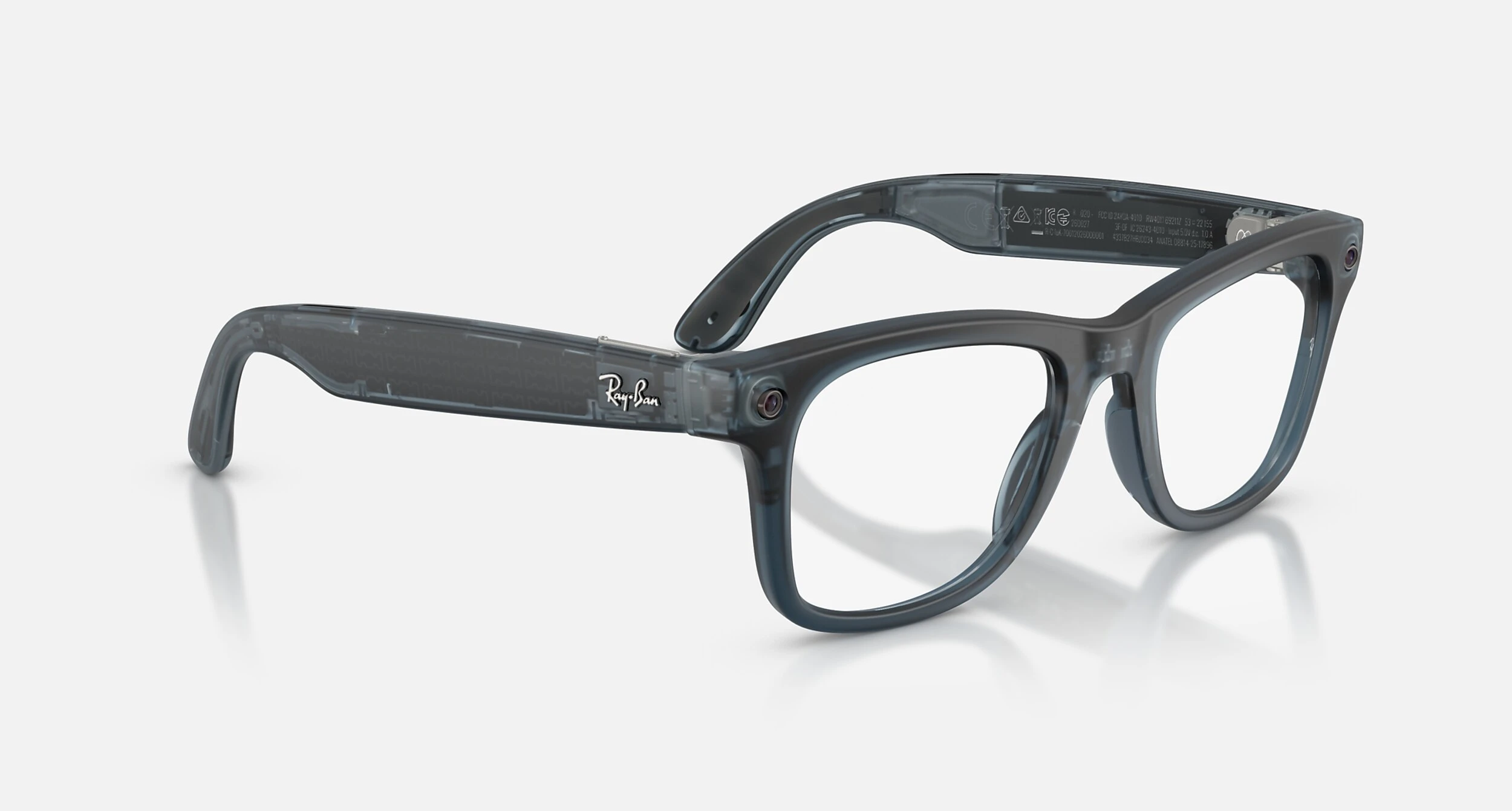 Смарт-очки Ray-Ban | Meta Wayfarer [Gen 3] Standard Matte Transparent Ocean Blue Frame / Clear to Grey Transitions Lenses (RW4011 69211Z 50-22)
