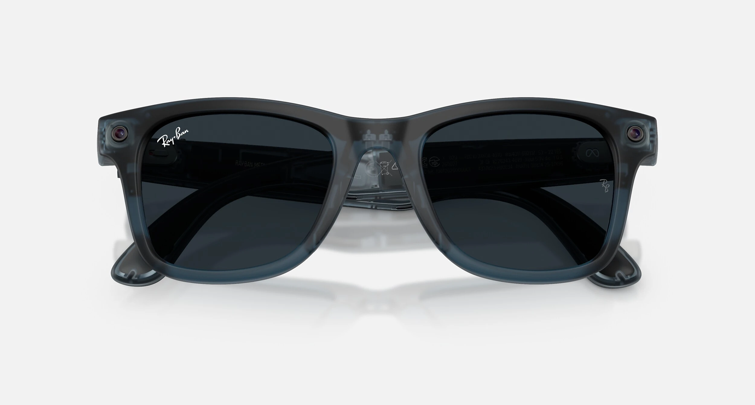 Смарт-очки Ray-Ban | Meta Wayfarer [Gen 3] Standard Matte Transparent Ocean Blue Frame / Clear to Grey Transitions Lenses (RW4011 69211Z 50-22)