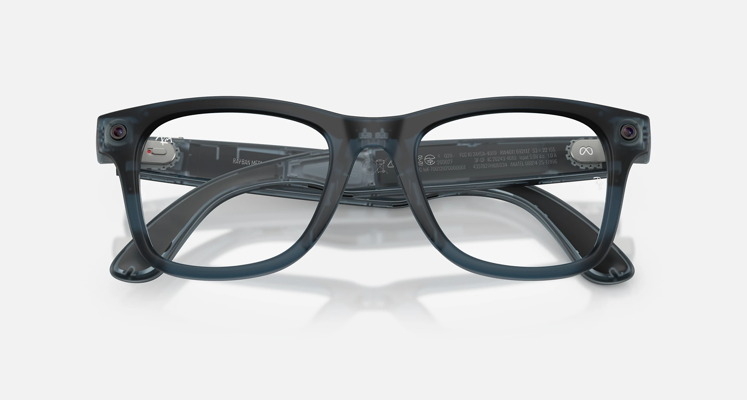 Смарт-очки Ray-Ban | Meta Wayfarer [Gen 3] Standard Matte Transparent Ocean Blue Frame / Clear to Grey Transitions Lenses (RW4011 69211Z 50-22)