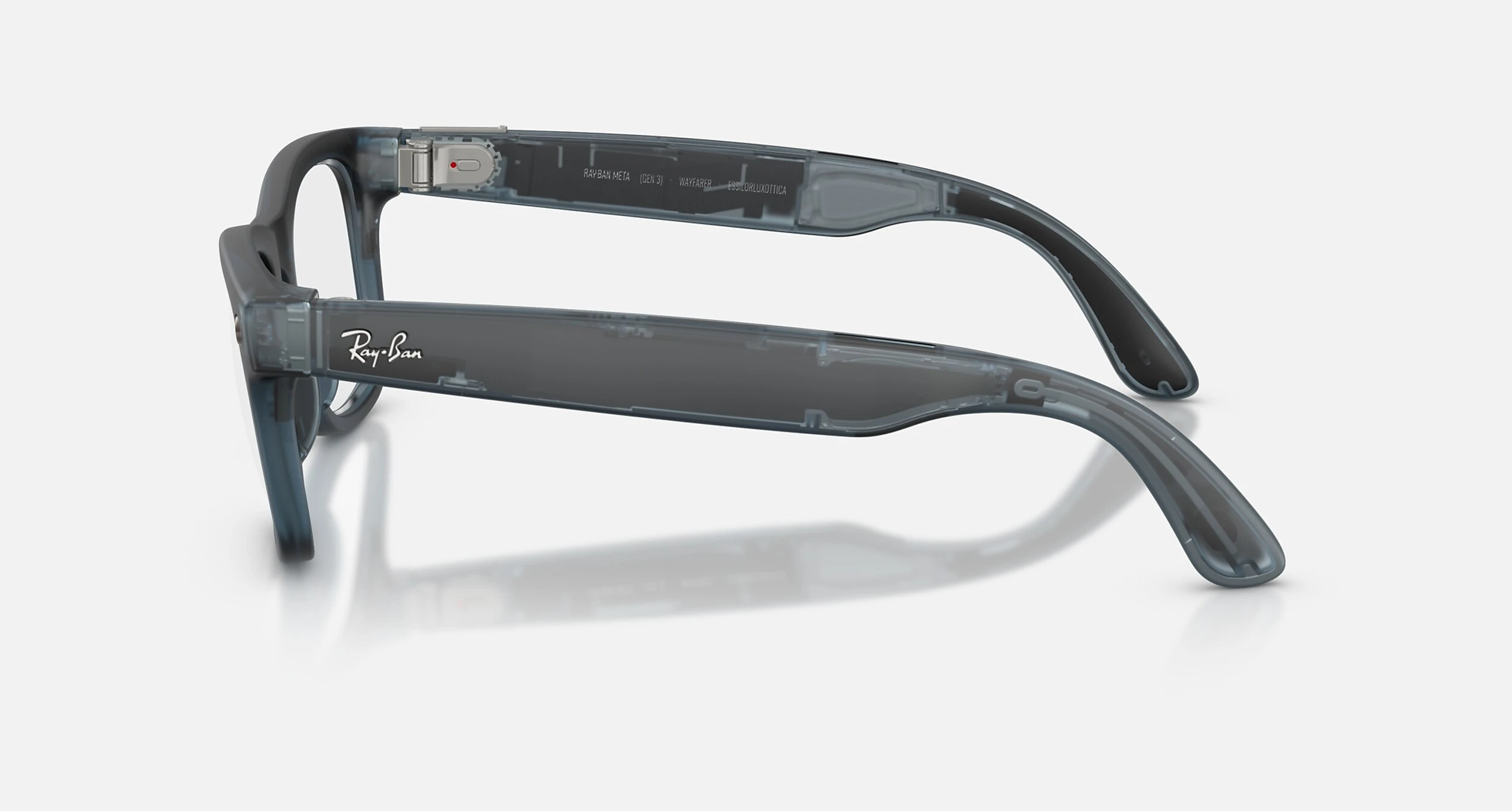 Смарт-очки Ray-Ban | Meta Wayfarer [Gen 3] Standard Matte Transparent Ocean Blue Frame / Clear to Grey Transitions Lenses (RW4011 69211Z 50-22)