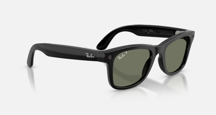 Смарт-окуляри Ray-Ban | Meta Wayfarer [Gen 3] Large Polished Black Frame / Green Polarized Lenses (RW4011 601/9A 53-22)