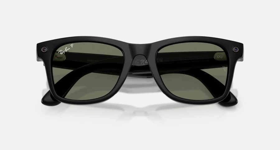 Смарт-окуляри Ray-Ban | Meta Wayfarer [Gen 3] Large Polished Black Frame / Green Polarized Lenses (RW4011 601/9A 53-22)