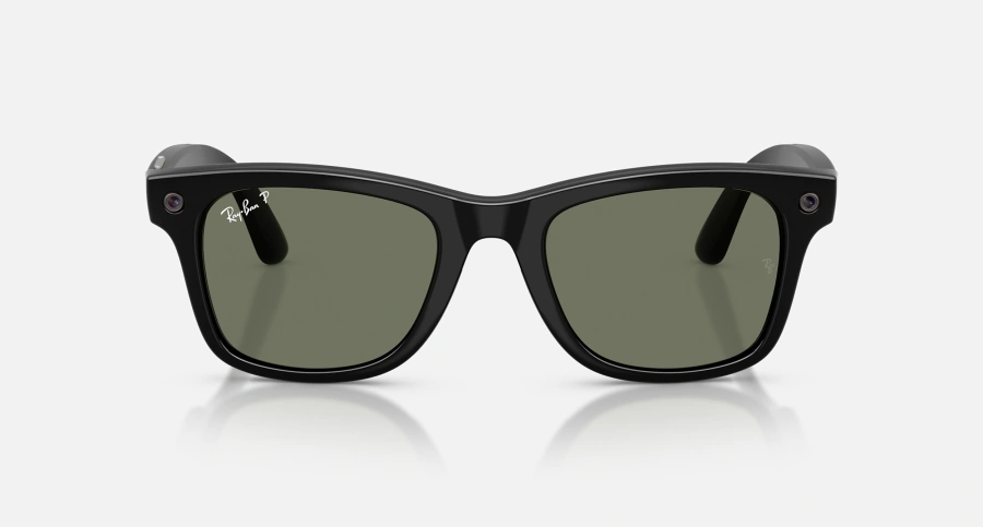 Смарт-окуляри Ray-Ban | Meta Wayfarer [Gen 3] Large Polished Black Frame / Green Polarized Lenses (RW4011 601/9A 53-22)