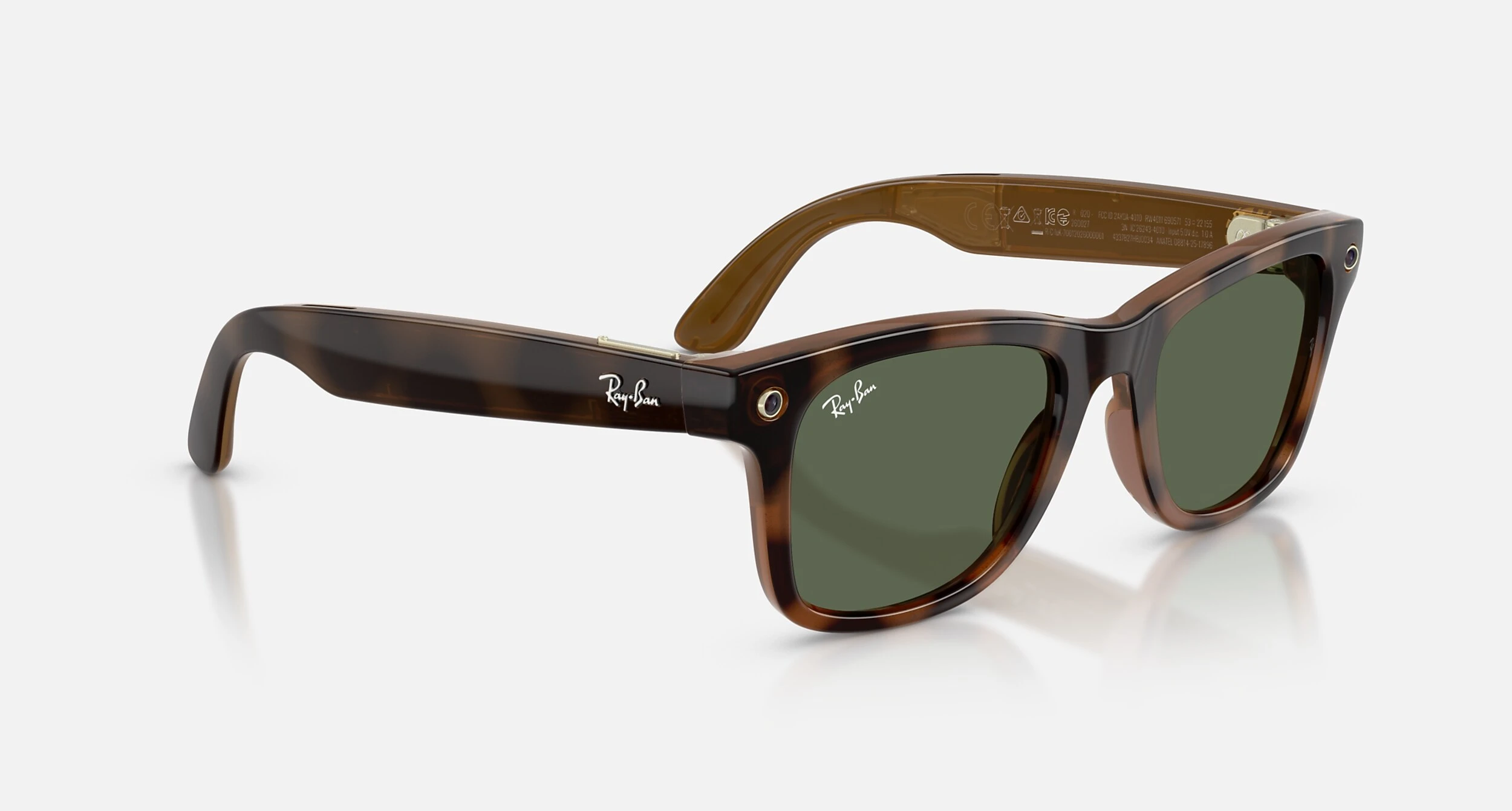 Смарт-окуляри Ray-Ban | Meta Wayfarer [Gen 3] Large Polished Havana Frame / G-15 Green Lenses (RW4011 690571 53-22)