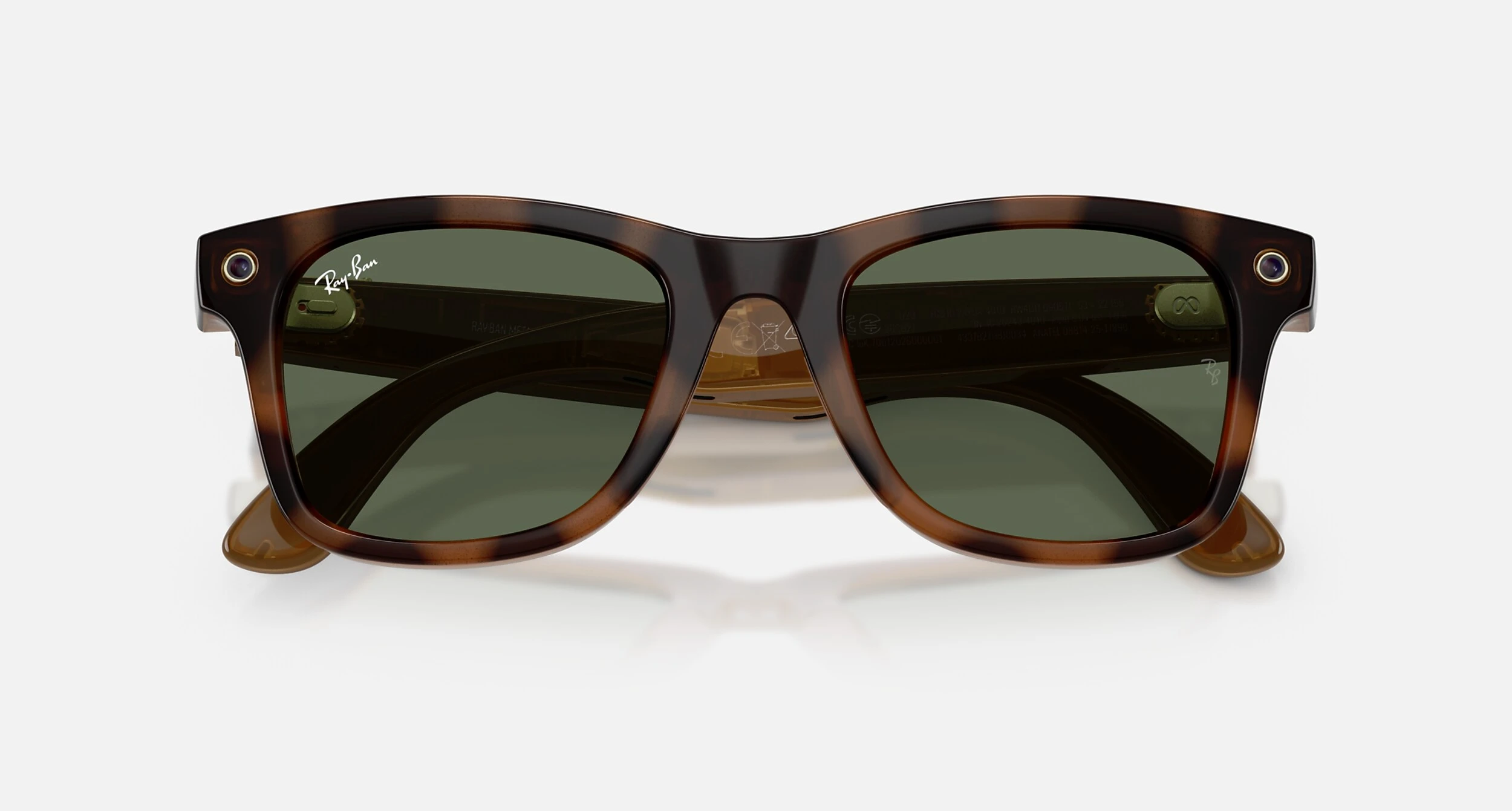 Смарт-окуляри Ray-Ban | Meta Wayfarer [Gen 3] Large Polished Havana Frame / G-15 Green Lenses (RW4011 690571 53-22)