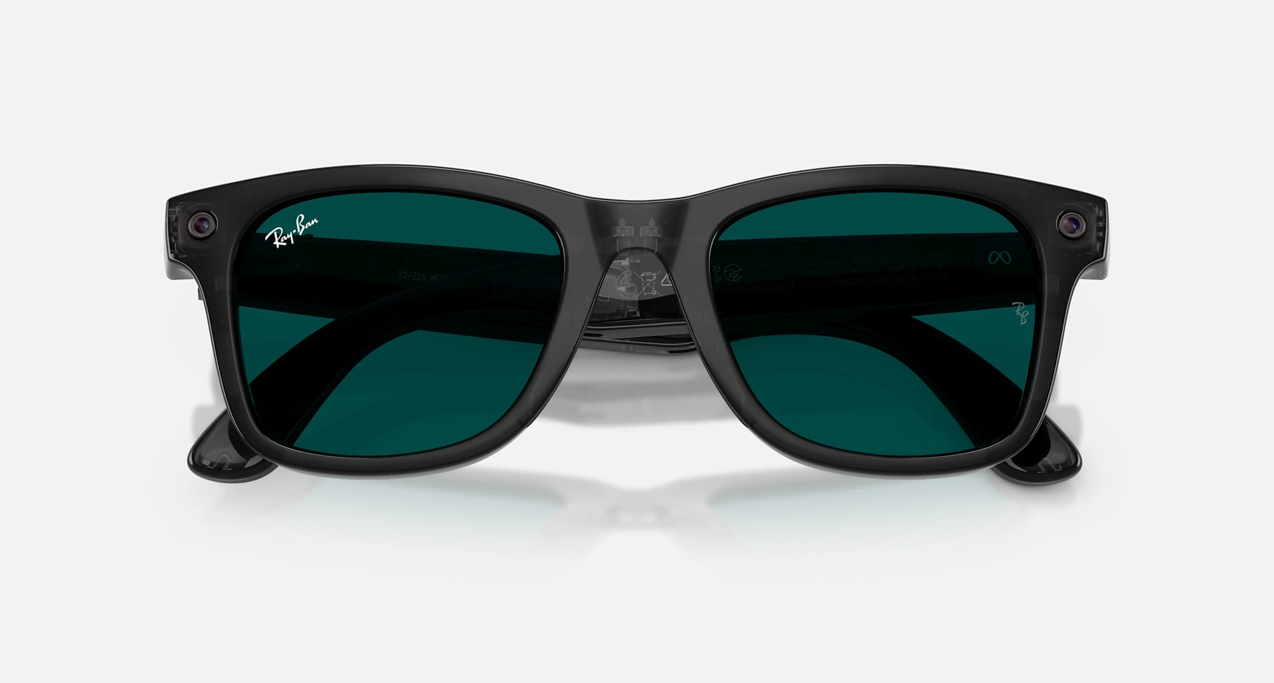 Смарт-окуляри Ray-Ban | Meta Wayfarer [Gen 3] Large Polished Transparent Black Frame / Clear to Aquamarine Transitions Lenses (RW4011 690680 53-22)