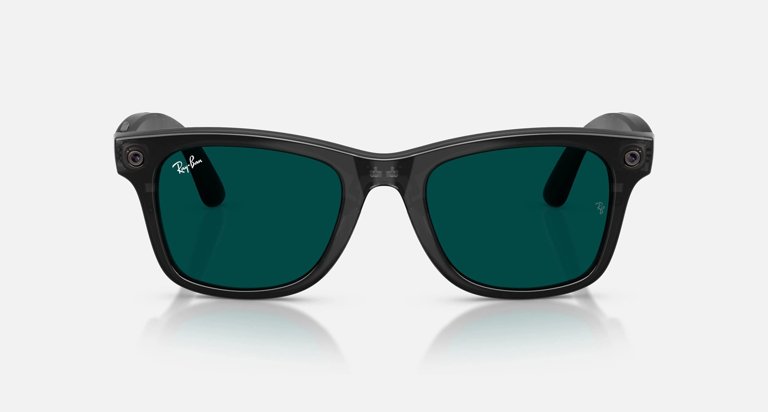 Смарт-окуляри Ray-Ban | Meta Wayfarer [Gen 3] Large Polished Transparent Black Frame / Clear to Aquamarine Transitions Lenses (RW4011 690680 53-22)
