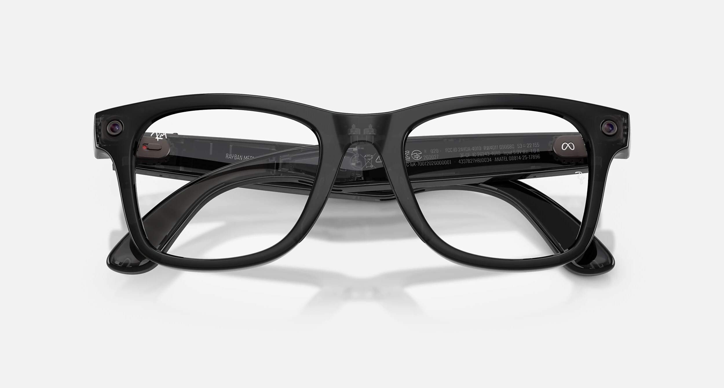 Смарт-окуляри Ray-Ban | Meta Wayfarer [Gen 3] Large Polished Transparent Black Frame / Clear to Aquamarine Transitions Lenses (RW4011 690680 53-22)