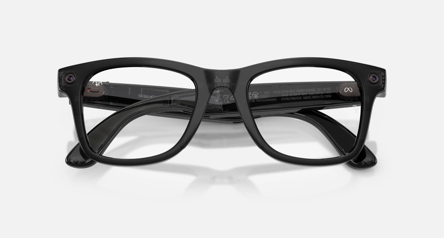 Смарт-окуляри Ray-Ban | Meta Wayfarer [Gen 3] Large Polished Transparent Black Frame / Clear to Aquamarine Transitions Lenses (RW4011 690680 53-22)