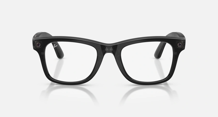 Смарт-окуляри Ray-Ban | Meta Wayfarer [Gen 3] Large Polished Transparent Black Frame / Clear to Aquamarine Transitions Lenses (RW4011 690680 53-22)