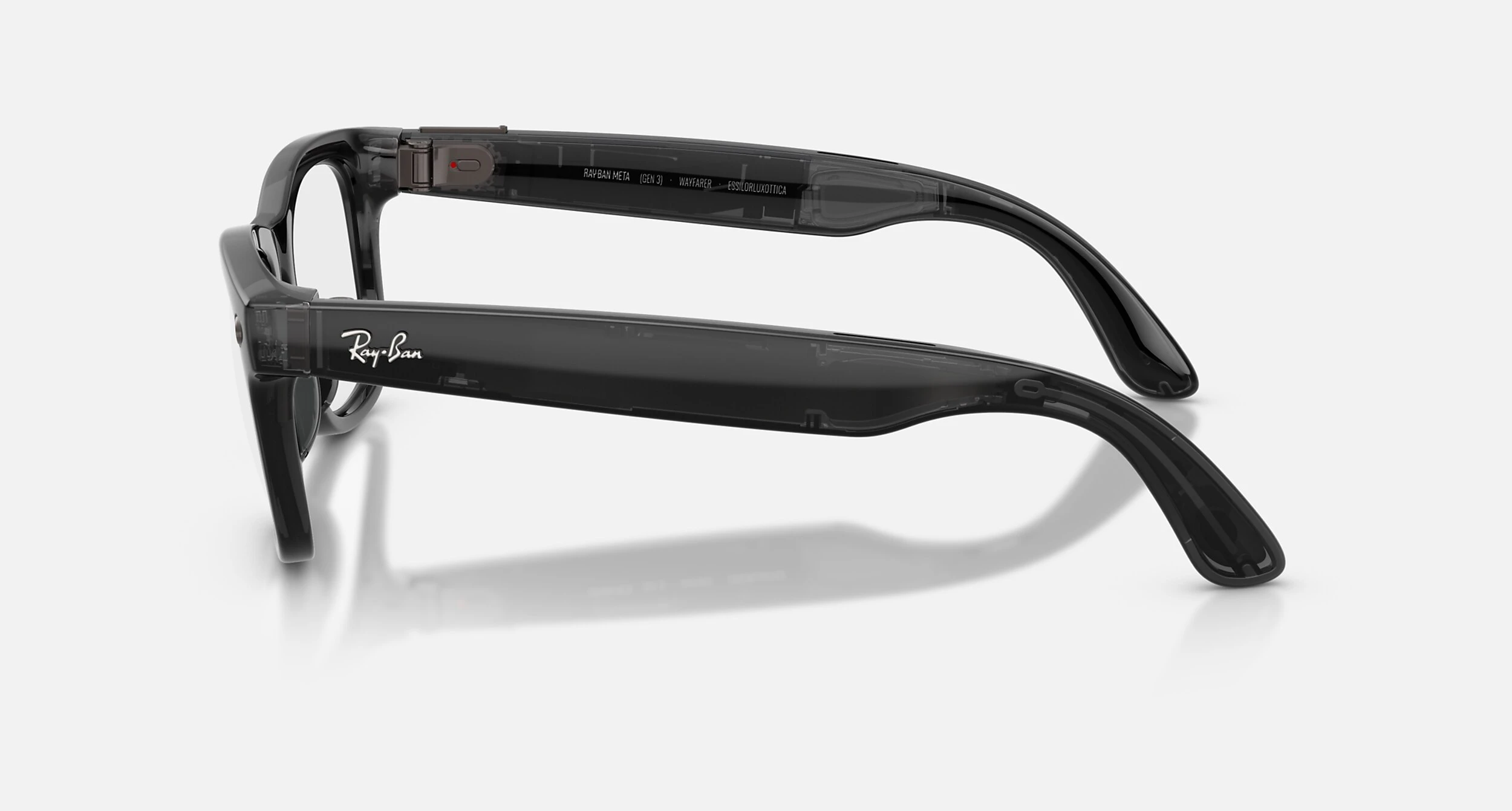 Смарт-окуляри Ray-Ban | Meta Wayfarer [Gen 3] Large Polished Transparent Black Frame / Clear to Aquamarine Transitions Lenses (RW4011 690680 53-22)