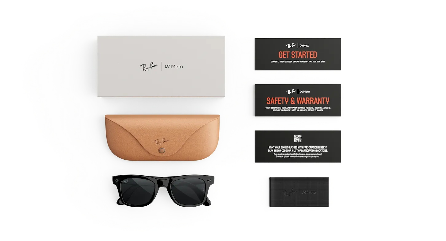 Смарт-очки Ray-Ban | Meta Wayfarer [Gen 3] Standard Shiny Black Frame / Clear to Grey Transitions Lenses (RW4011 601/1Z 50-22)