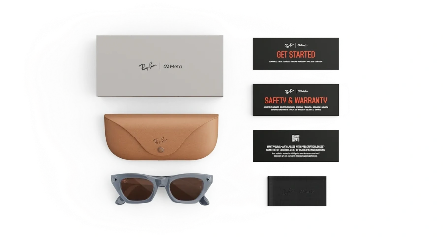 Смарт-очки Ray-Ban | Meta Zena [Gen 3] Standard Polished Milky Grey Lilac Frame / Clear to Copper Transitions Lenses (RW4015 691410 49-22)
