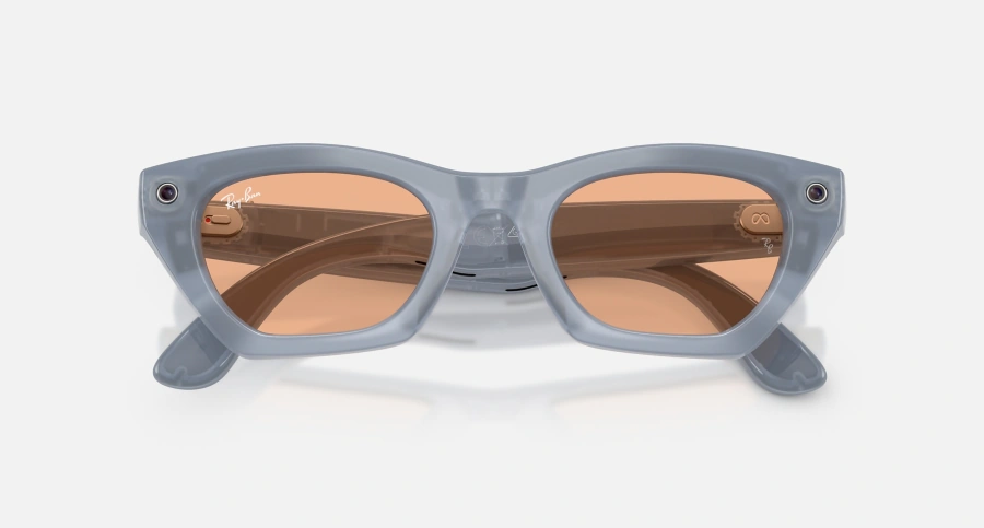 Смарт-очки Ray-Ban | Meta Zena [Gen 3] Standard Polished Milky Grey Lilac Frame / Clear to Copper Transitions Lenses (RW4015 691410 49-22)