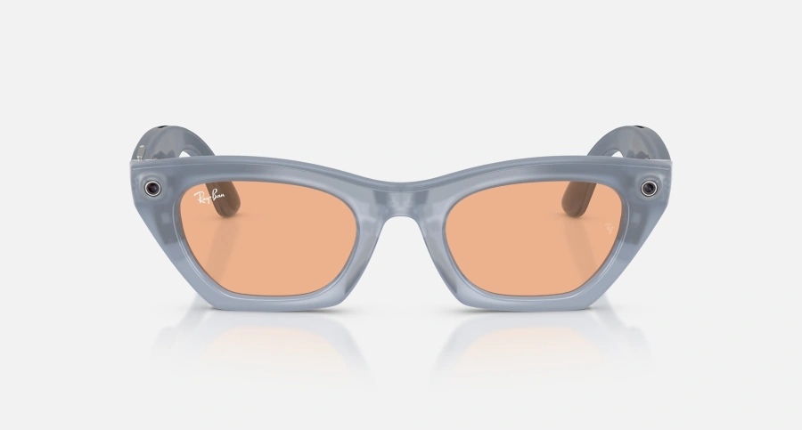 Смарт-очки Ray-Ban | Meta Zena [Gen 3] Standard Polished Milky Grey Lilac Frame / Clear to Copper Transitions Lenses (RW4015 691410 49-22)