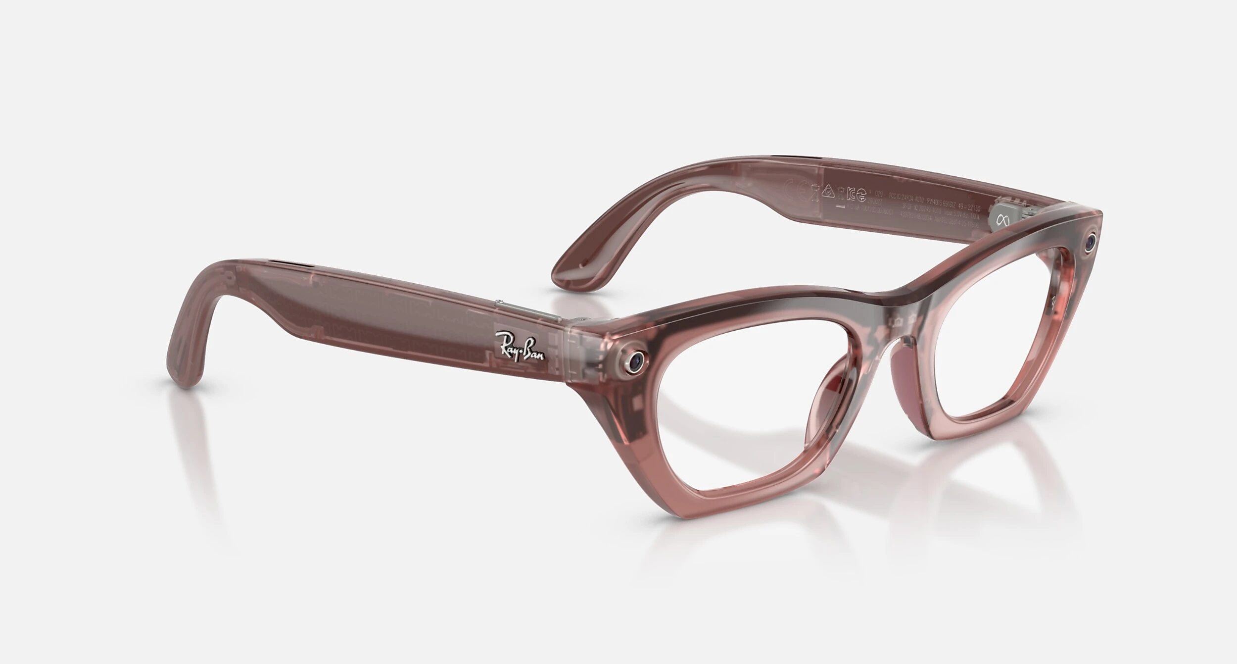 Смарт-очки Ray-Ban | Meta Zena [Gen 3] Standard Polished Milky Pink Blush Frame / Clear to Grey Transitions Lenses (RW4015 69161Z 49-22)