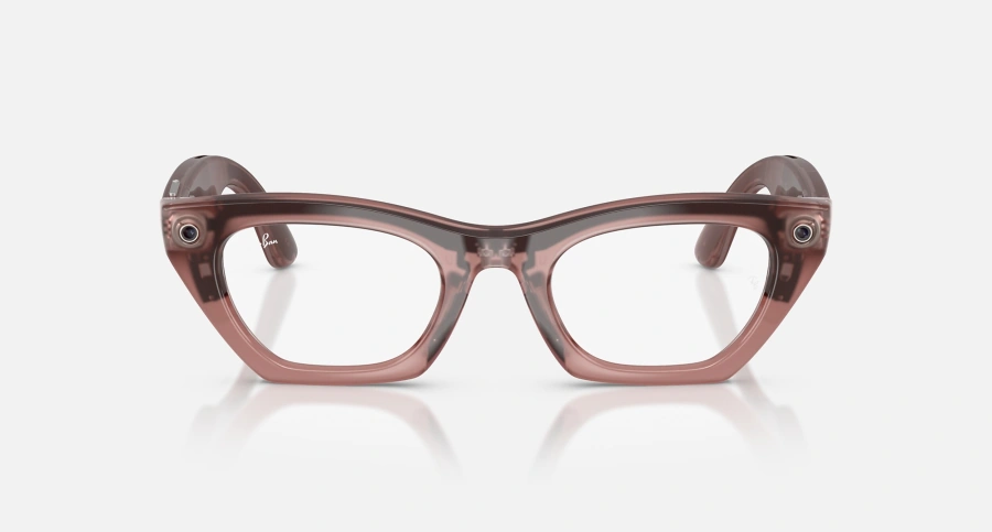 Смарт-очки Ray-Ban | Meta Zena [Gen 3] Standard Polished Milky Pink Blush Frame / Clear to Grey Transitions Lenses (RW4015 69161Z 49-22)