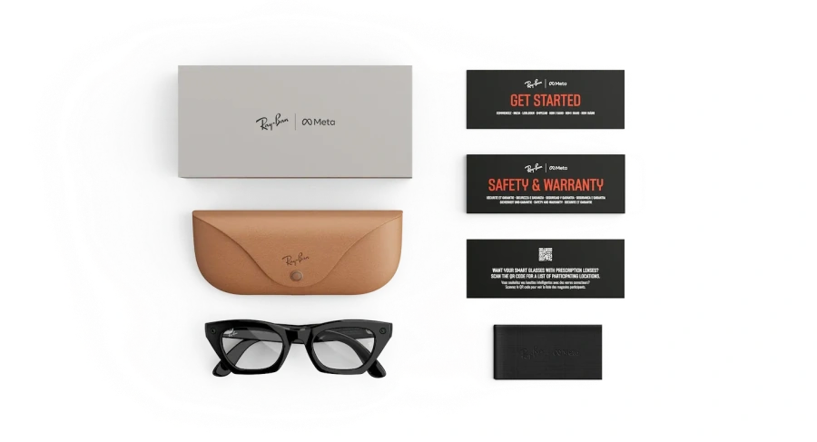 Смарт-окуляри Ray-Ban | Meta Zena [Gen 3] Standard Shiny Black Frame / Clear Lenses (RW4015 601/SB 49-22)