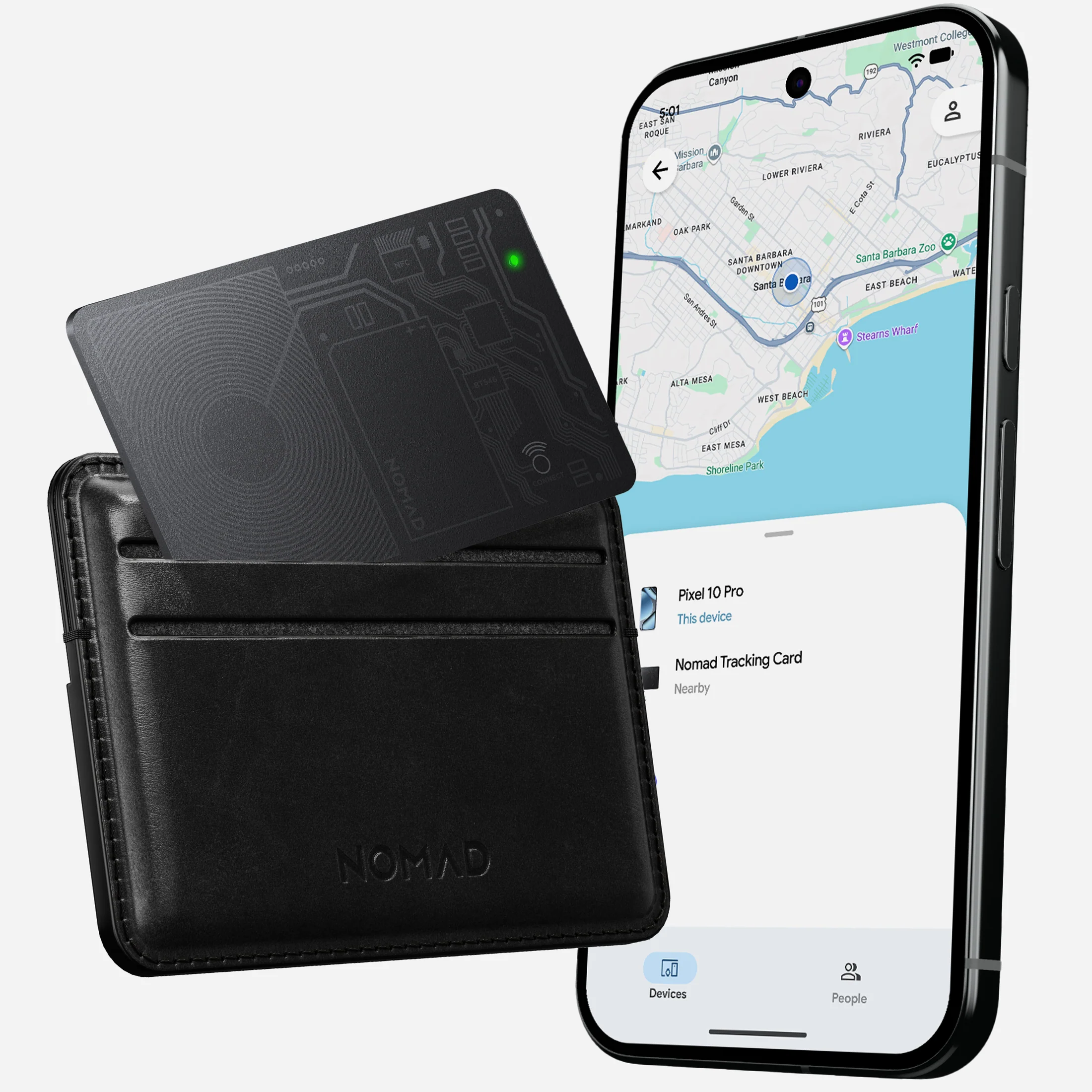 Трекер-картка Nomad Tracking Card Air with Google Find Hub [7 Months Battery Life] - Black (NM011512858)