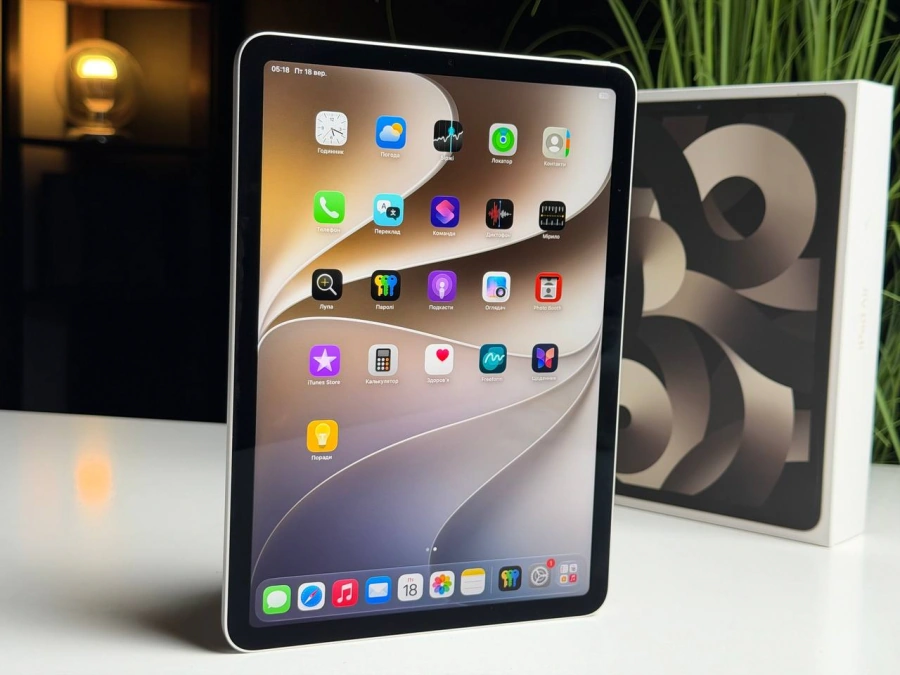 ВЖИВАНИЙ Б/У iPad Air 5 10.9'' Wi-Fi 64GB Starlight (MM9F3) - Стан: задовільний | Акумулятор: 88% | Комплектація: повний | Гарантія: 3 міс.