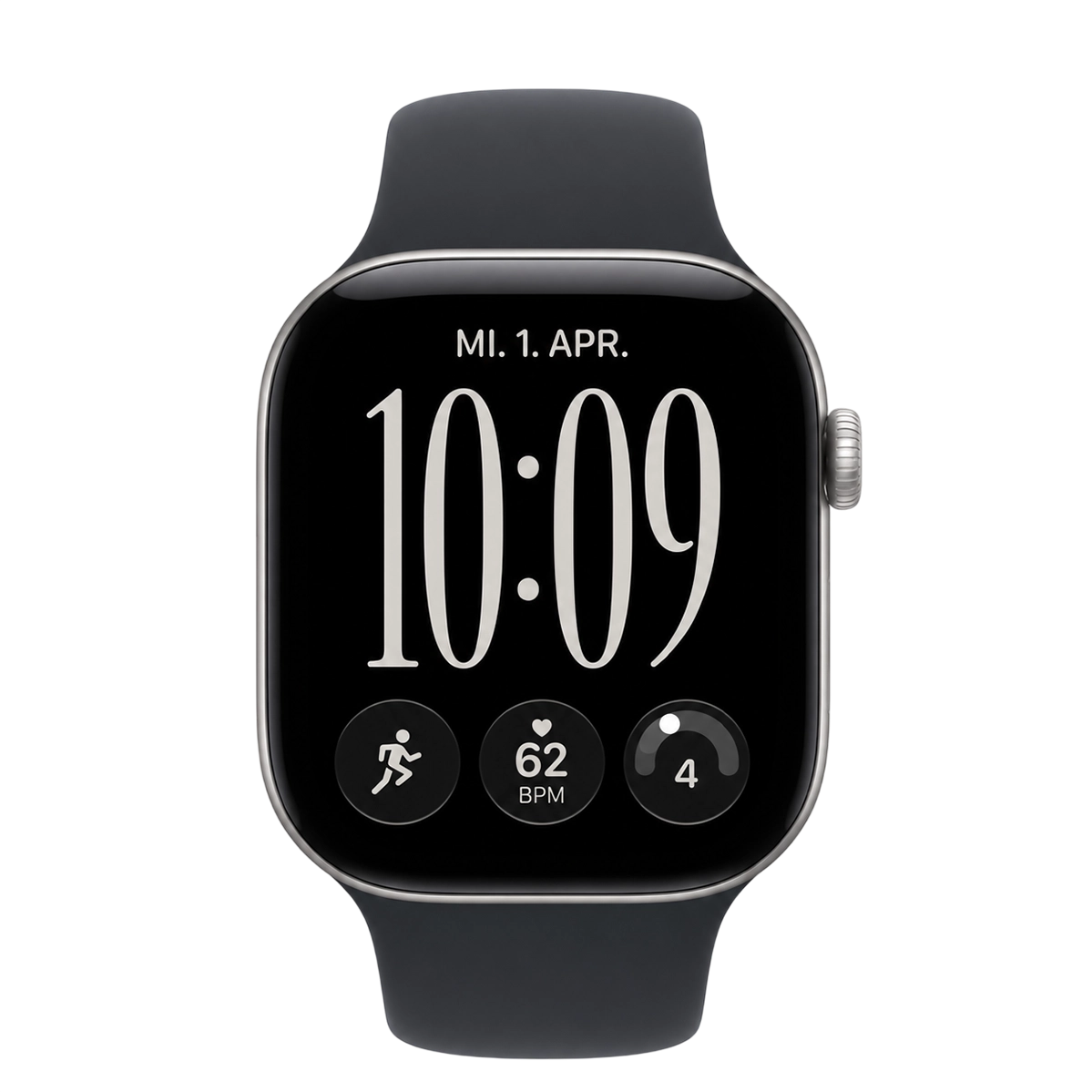 Apple Watch Series 12 GPS 46mm Space Gray Aluminum Case with Midnight Sport Band - M/L (MJFT4+MT3F3)