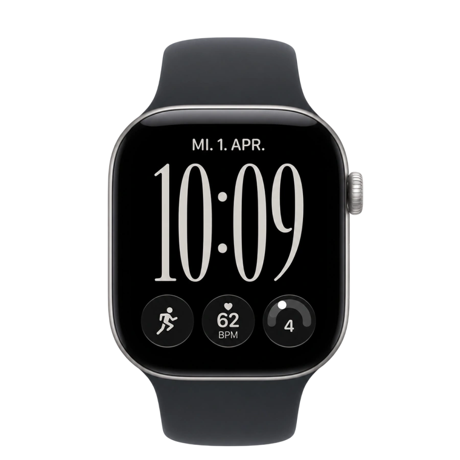 Apple Watch Series 12 GPS 46mm Space Gray Aluminum Case with Midnight Sport Band - M/L (MJFT4+MT3F3)