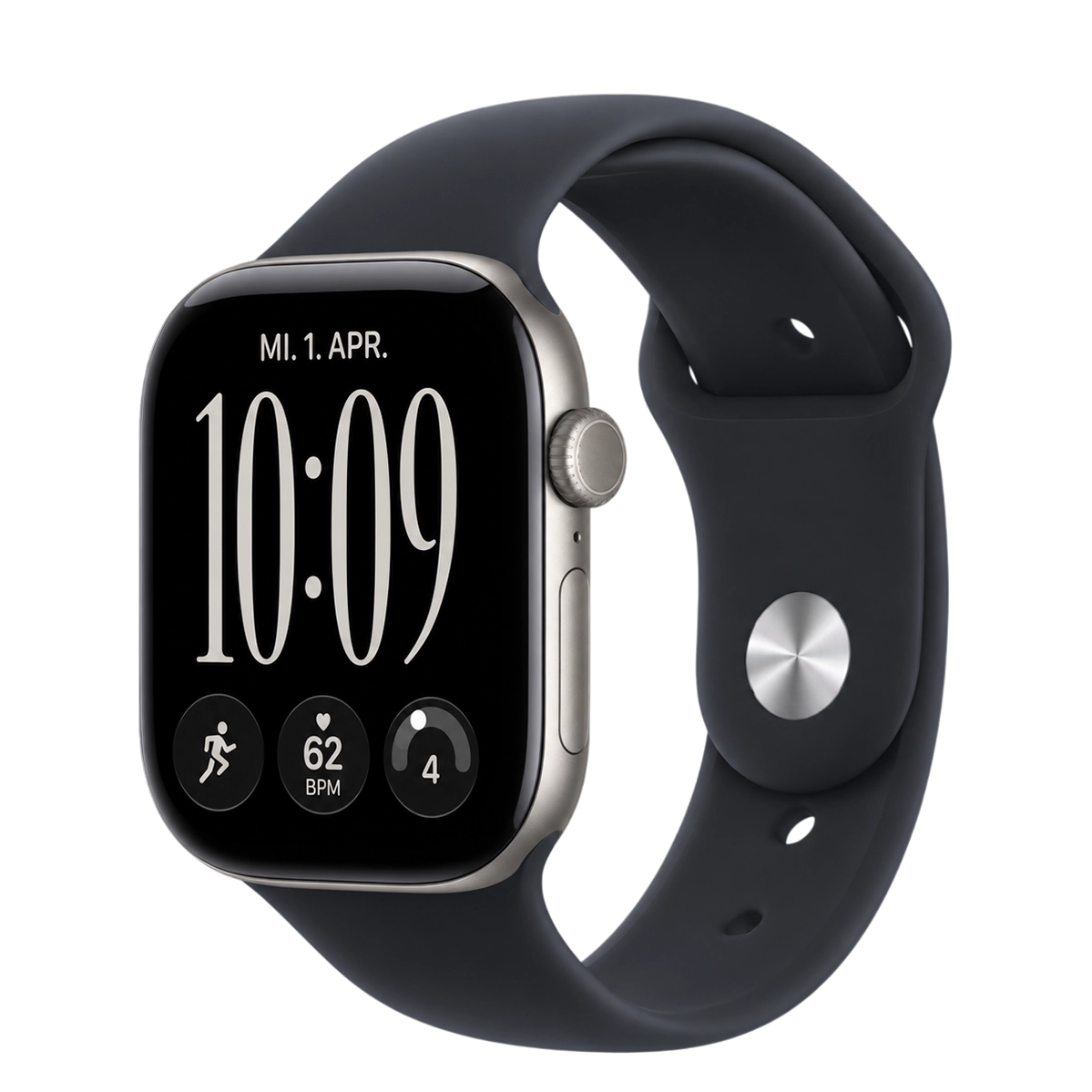 Apple Watch Series 12 GPS 46mm Space Gray Aluminum Case with Midnight Sport Band - M/L (MJFT4+MT3F3)