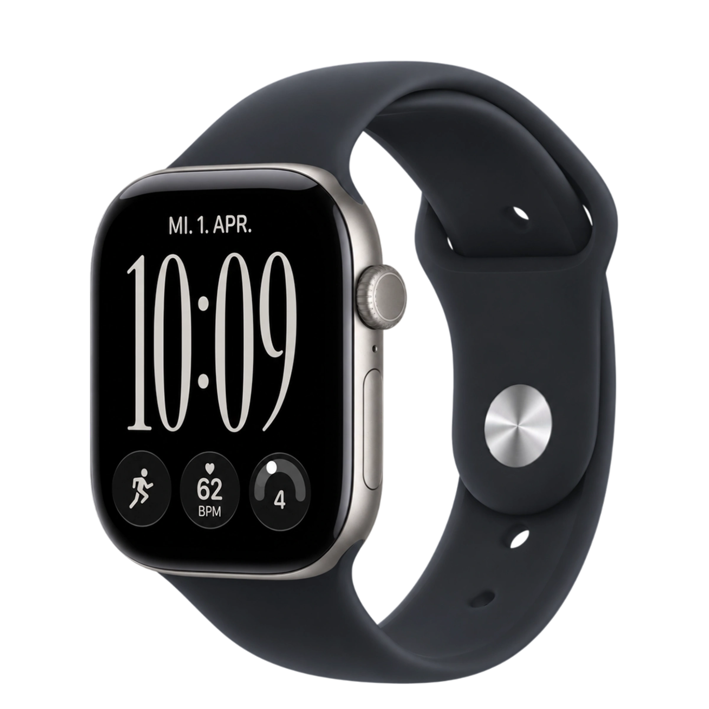 Apple Watch Series 12 GPS 46mm Space Gray Aluminum Case with Midnight Sport Band - M/L (MJFT4+MT3F3)