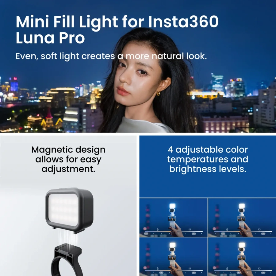 Екшн-камера Insta360 Luna Pro [Fill Light Bundle] - Cosmic Black