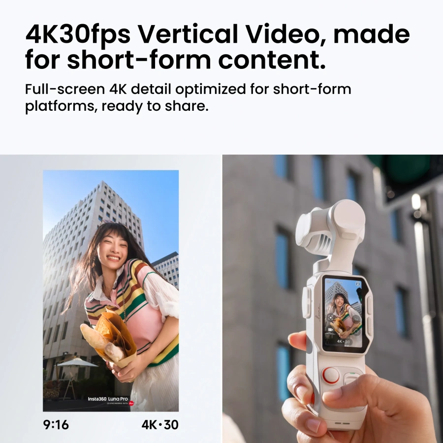 Екшн-камера Insta360 Luna Pro [POV Bundle] - Stellar White
