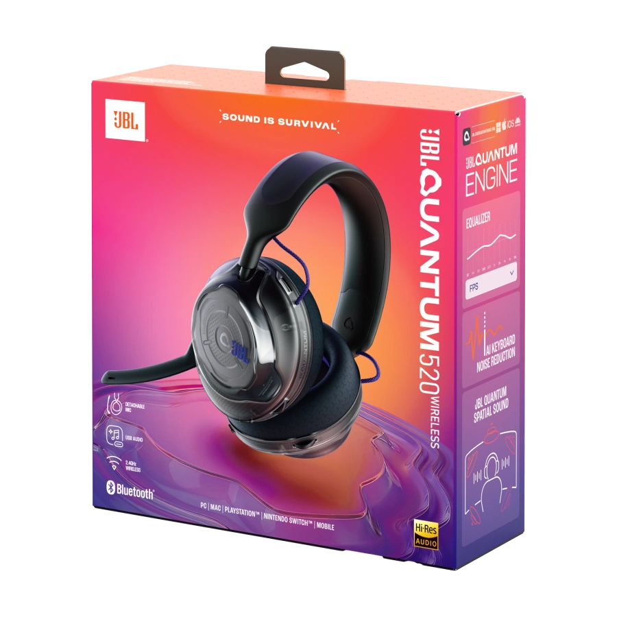 Ігрові бездротові навушники JBL Quantum 520 - Black (JBLQTUM520BLK)