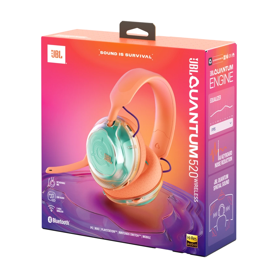 Ігрові бездротові навушники JBL Quantum 520 - Coral (JBLQTUM520COR)