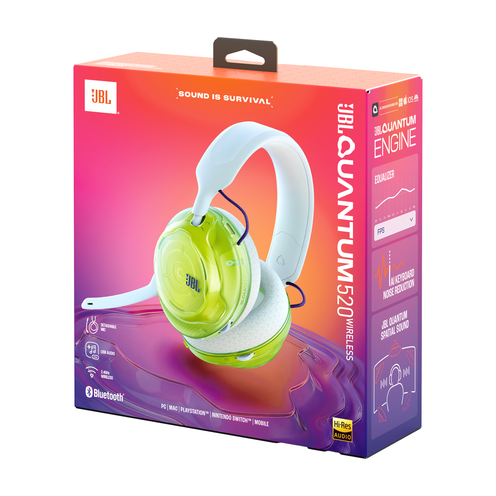 Ігрові бездротові навушники JBL Quantum 520 - Ice (JBLQTUM520ICE)