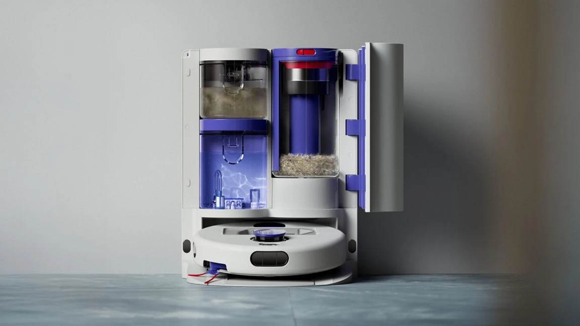 Робот-пилосос з вологим прибиранням Dyson R2 Nurovi Wash+Dry - Light Grey/Vinca Blue (664874-01)