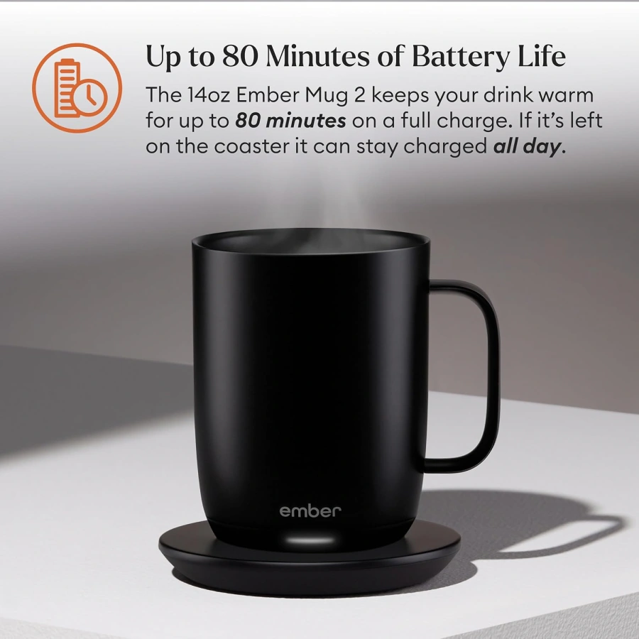Розумна чашка з контролем температури Ember Smart Mug 2 14oz/414ml - Black (CM191400EU)