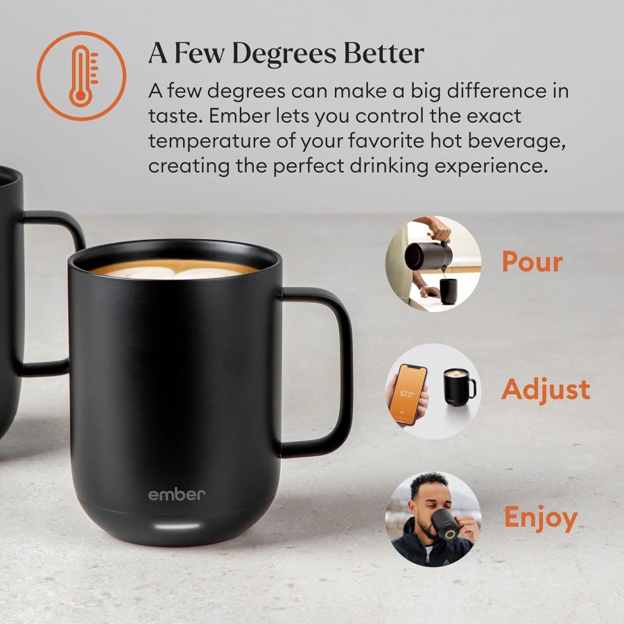 Розумна чашка з контролем температури Ember Smart Mug 2 14oz/414ml - Black (CM191400EU)