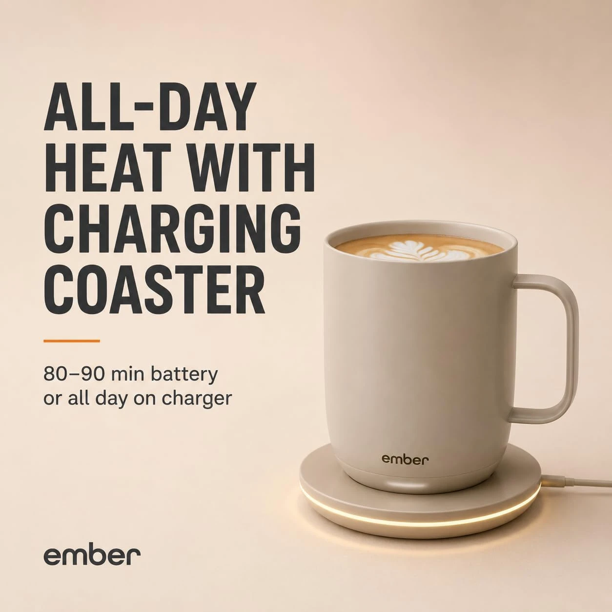 Розумна чашка з контролем температури Ember Smart Mug 2 14oz/414ml - Sandstone (CM191416AM)