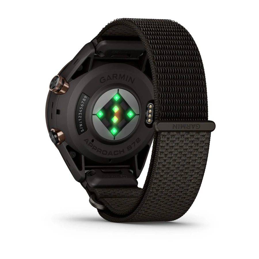 Смарт-часы Garmin Approach S72 43mm Carbon Gray/Heritage Bronze DLC Titanium Bezel with Pebble Gray ComfortFit Fabric Band (010-04147-00/02)