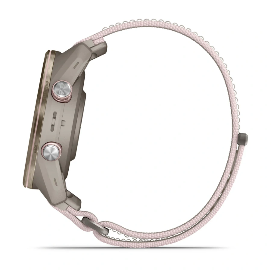 Смарт-часы Garmin Approach S72 43mm Soft Gold/Blush Pink Titanium Bezel with French Gray/Blush Pink ComfortFit Fabric Band (010-04147-01/04)