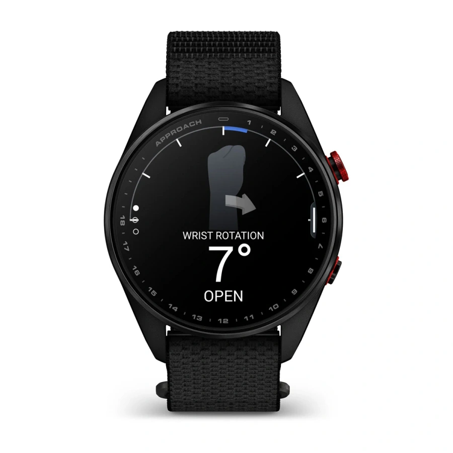 Смарт-годинник Garmin Approach S72 47mm Carbon Gray/Red DLC Titanium Bezel with Black ComfortFit Fabric Band (010-04148-00/02)
