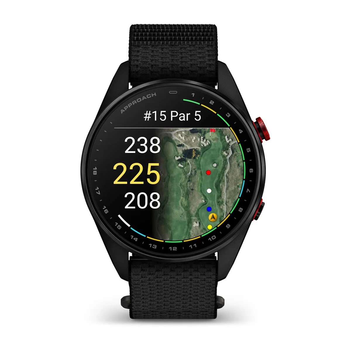 Смарт-годинник Garmin Approach S72 47mm Carbon Gray/Red DLC Titanium Bezel with Black ComfortFit Fabric Band (010-04148-00/02)