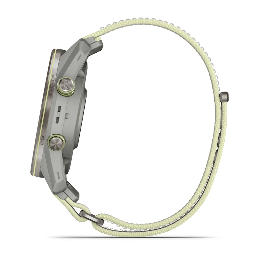 Смарт-годинник Garmin Approach S72 47mm Silver/Citron Titanium Bezel with Fog Gray/Citron ComfortFit Fabric Band (010-04148-01/04)
